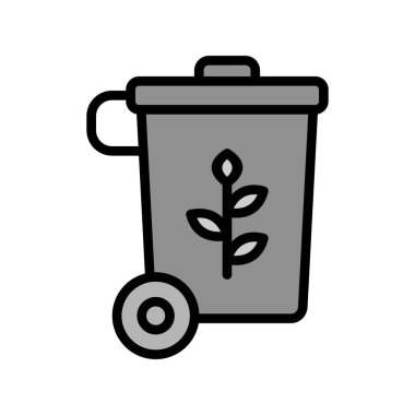 Çöp kutusu simgesi vektör illüstrasyonu