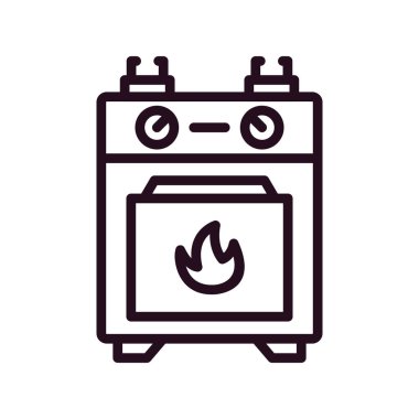 gaz sobası ikon vektör illüstrasyonu