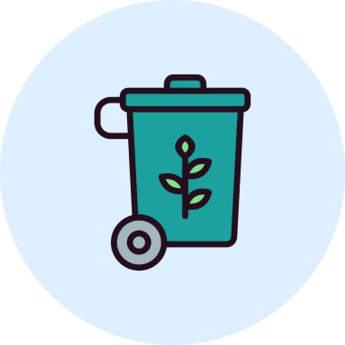 Çöp kutusu simgesi vektör illüstrasyonu