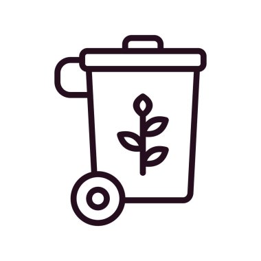 Çöp kutusu simgesi vektör illüstrasyonu