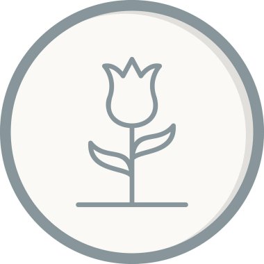 güzel lale çiçeği çizgisi vektör simgesi