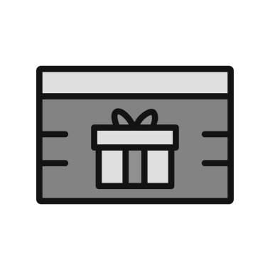 Hediye kutusu simgesi. vektör illüstrasyonu.