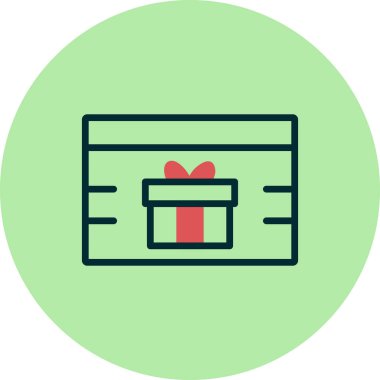 Hediye kutusu simgesi. vektör illüstrasyonu.