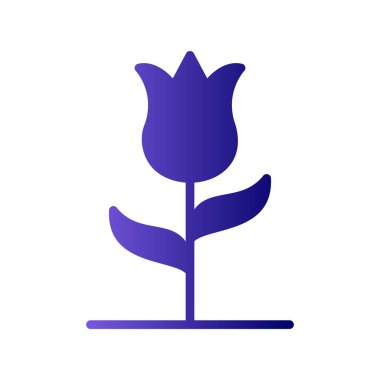 Beyaz arkaplanda izole edilmiş çiçek simgesi vektörü, lale işareti 