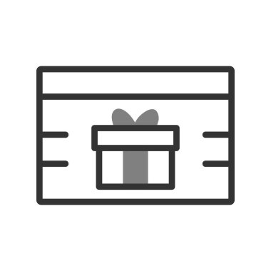 Hediye kutusu simgesi. vektör illüstrasyonu.