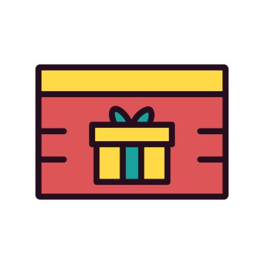 Hediye kutusu simgesi. vektör illüstrasyonu.