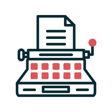 Daktilo vektörü ince satır simgesi