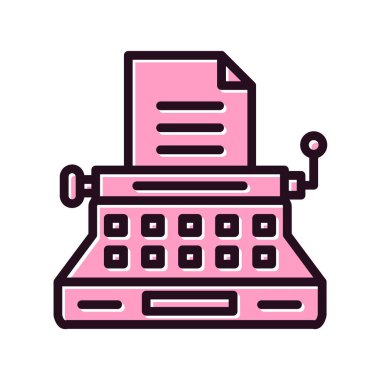 Daktilo vektörü ince satır simgesi