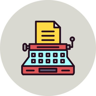 Daktilo. Web simgesi basit tasarım