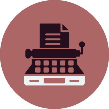 Daktilo. Web simgesi basit tasarım