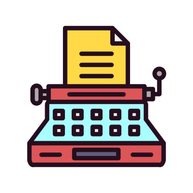 Daktilo. Web simgesi basit illüstrasyon