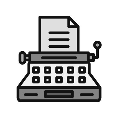 Daktilo vektörü ince satır simgesi