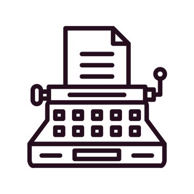 Daktilo vektörü ince satır simgesi