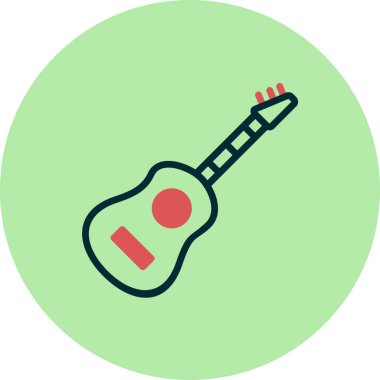 Gitar. Web simgesi basit illüstrasyon