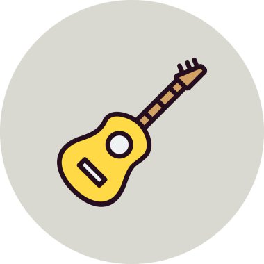 Gitar. Web simgesi basit illüstrasyon
