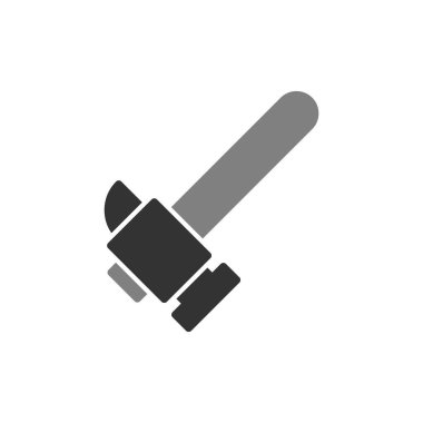 Çekiç Simgesi Vektörü. İnce çizgi işareti. İzole edilmiş kontür sembolü gösterimi 