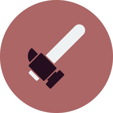 Çekiç Simgesi Vektörü. İnce çizgi işareti. İzole edilmiş kontür sembolü gösterimi 