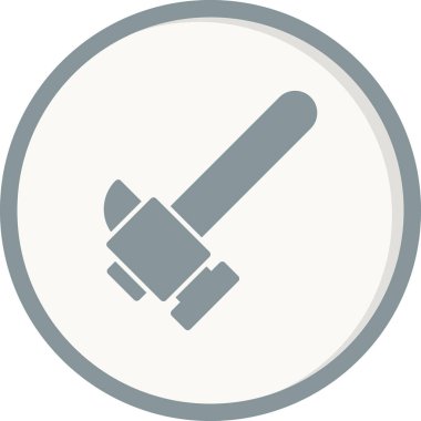 Çekiç Simgesi Vektörü. İnce çizgi işareti. İzole edilmiş kontür sembolü gösterimi 