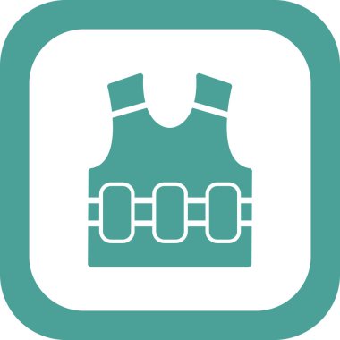 Web ve mobil uygulama tasarımınız, güvenlik logosu konseptiniz için beyaz arkaplanda yalıtılmış yelek simgesi vektörü 