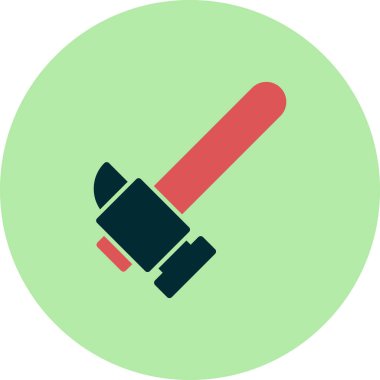 Çekiç Simgesi Vektörü. İnce çizgi işareti. İzole edilmiş kontür sembolü gösterimi 