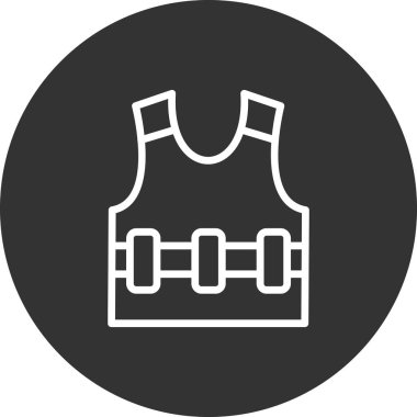 Yelek ikon vektörü. İnce çizgi işareti. izole edilmiş sınır sembolü çizimi 