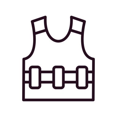 Yelek ikon vektörü. İnce çizgi işareti. izole edilmiş sınır sembolü çizimi 