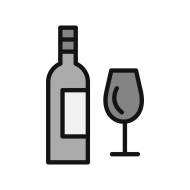 şarap şişe ve cam kutsal kişilerin resmi, vektör çizim