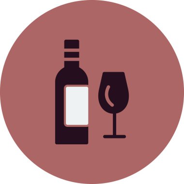 şarap şişe ve cam kutsal kişilerin resmi, vektör çizim
