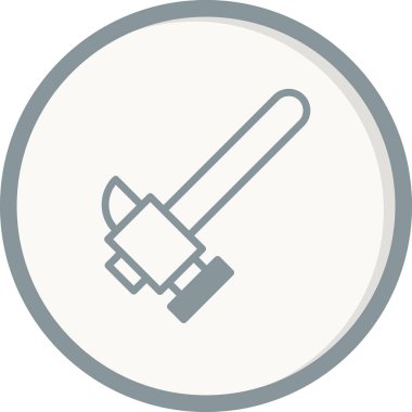 Çekiç Simgesi Vektörü. İnce çizgi işareti. İzole edilmiş kontür sembolü gösterimi 