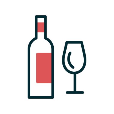 şarap şişe ve cam kutsal kişilerin resmi, vektör çizim