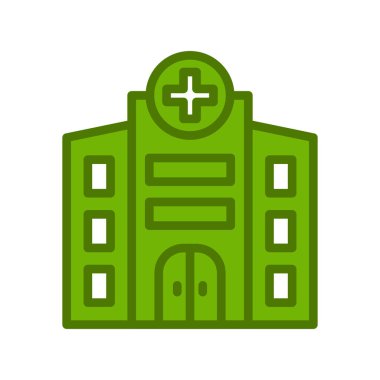 Hastane binası ikon vektör illüstrasyonu