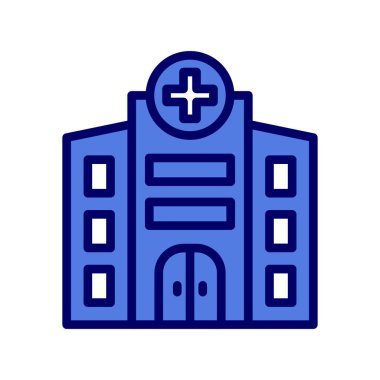 Hastane binası ikon vektör illüstrasyonu