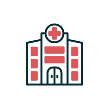Hastane binası ikon vektör illüstrasyonu