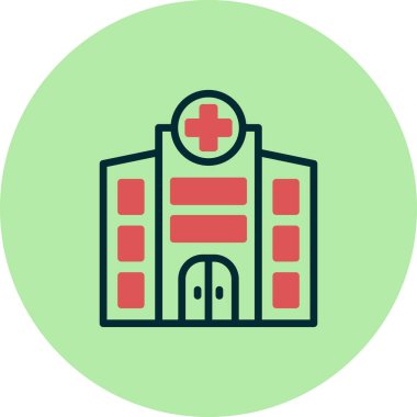 Hastane binası ikon vektör illüstrasyonu