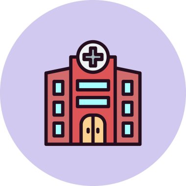Hastane binası ikon vektör illüstrasyonu