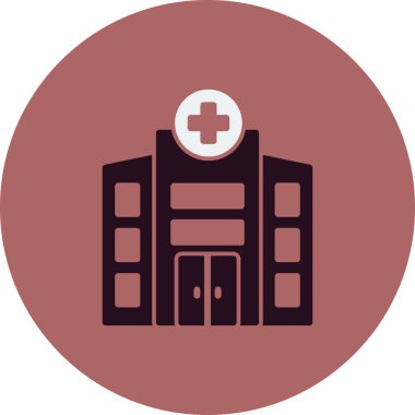 Hastane binası ikon vektör illüstrasyonu