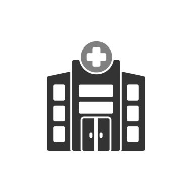 Hastane binası ikon vektör illüstrasyonu