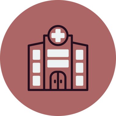 Hastane binası ikon vektör illüstrasyonu