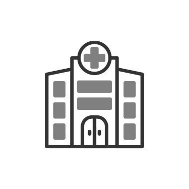 Hastane binası ikon vektör illüstrasyonu