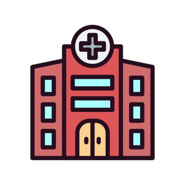 Hastane binası ikon vektör illüstrasyonu