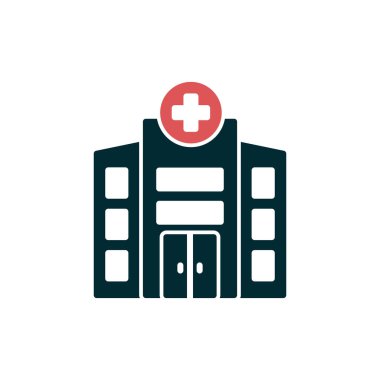 Hastane binası ikon vektör illüstrasyonu