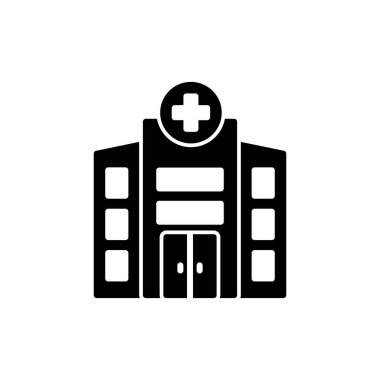 Hastane binası ikon vektör illüstrasyonu