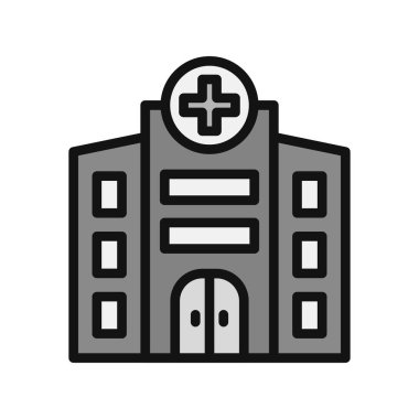 Hastane binası ikon vektör illüstrasyonu