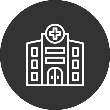 Hastane binası ikon vektör illüstrasyonu