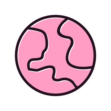 Gezegen ikon vektörü. İnce çizgi işareti. izole edilmiş sınır sembolü çizimi