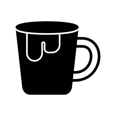 Kahve fincanı ikonu. Web için çay fincanı vektör simgelerinin özet çizimi