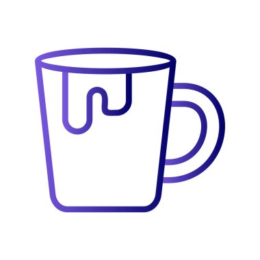 Kahve fincanı ikonu. Web için mug vektör simgelerinin özet çizimi