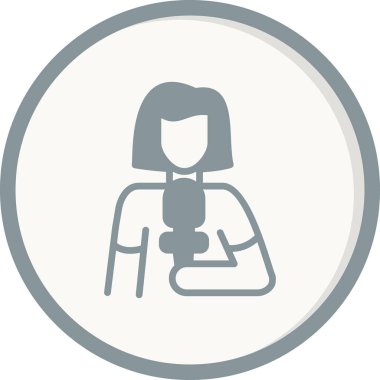 Kadın. Web simgesi basit illüstrasyon