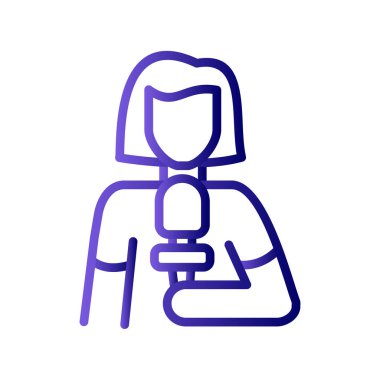 Çanta ikon vektörü olan bir kadın. İnce çizgi işareti. izole edilmiş sınır sembolü çizimi