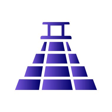 Piramit ikon vektörü. İnce çizgi işareti. İzole edilmiş kontür sembolü gösterimi